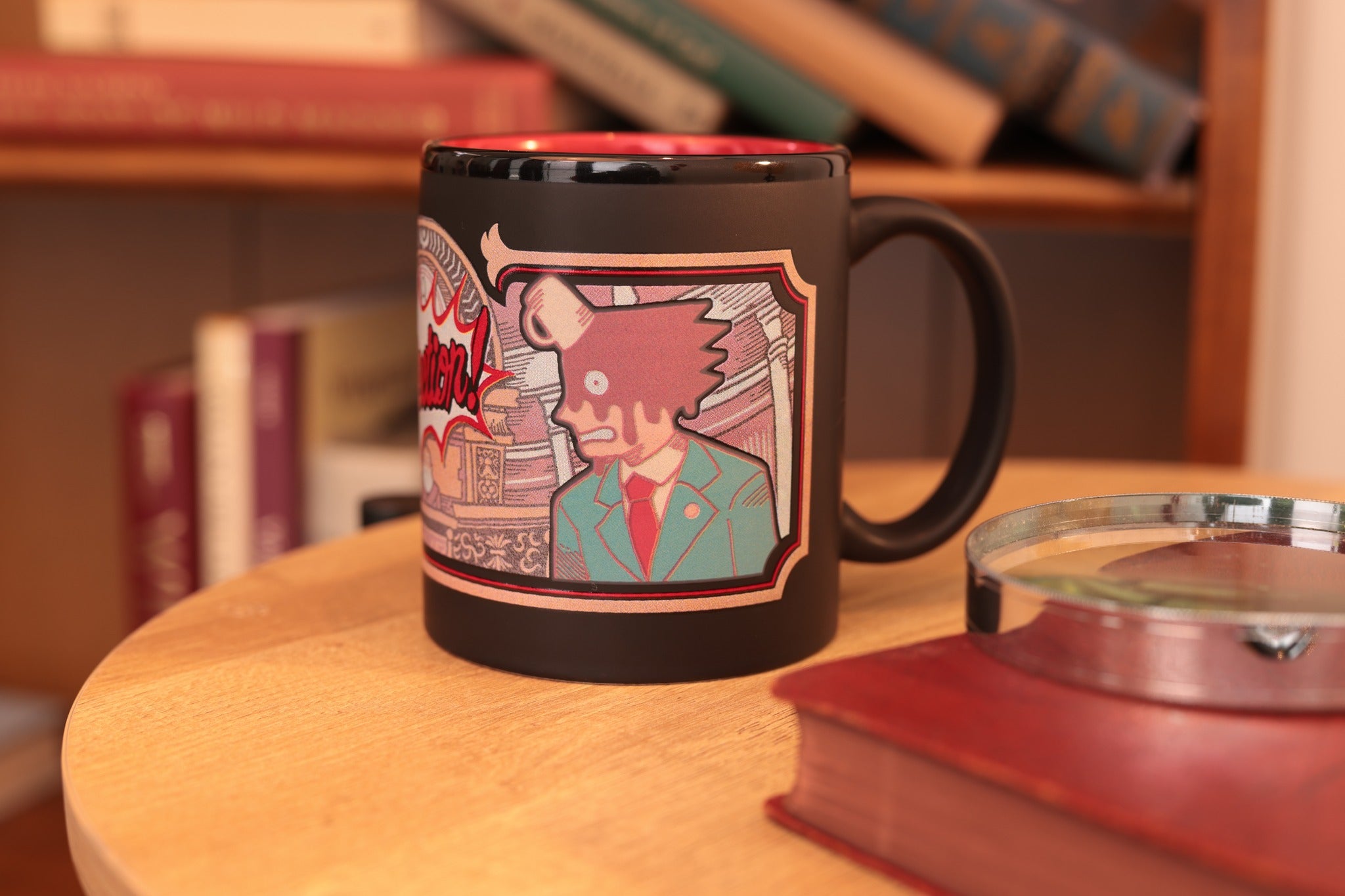 Blacker than a moonless night, hotter and more bitter than Hell itself... That is coffee. ☕️ I'm sure you can grant me at least this much. 👈 The Turnabout Color-Changing Coffee Mug is back in stock at Fangamer! 🟢  #AceAttorney #Capcom #Fangamer #Godot #PhoenixWright