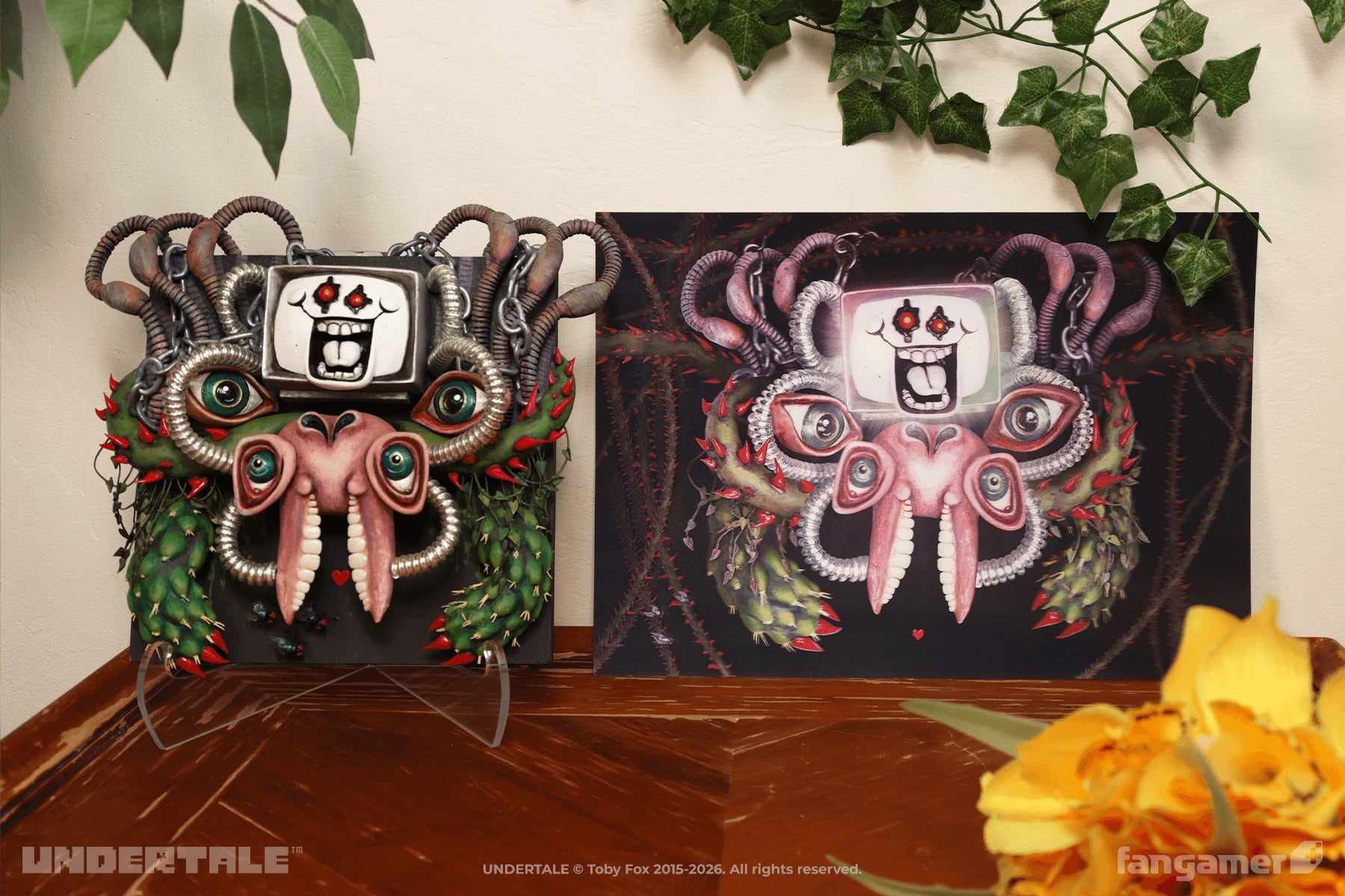 Our Omega Flowey lenticular poster was based on dozens of photos of this one-of-a-kind sculpture by Camille Young!  #UNDERTALE #Flowey #OmegaFlowey #Fangamer