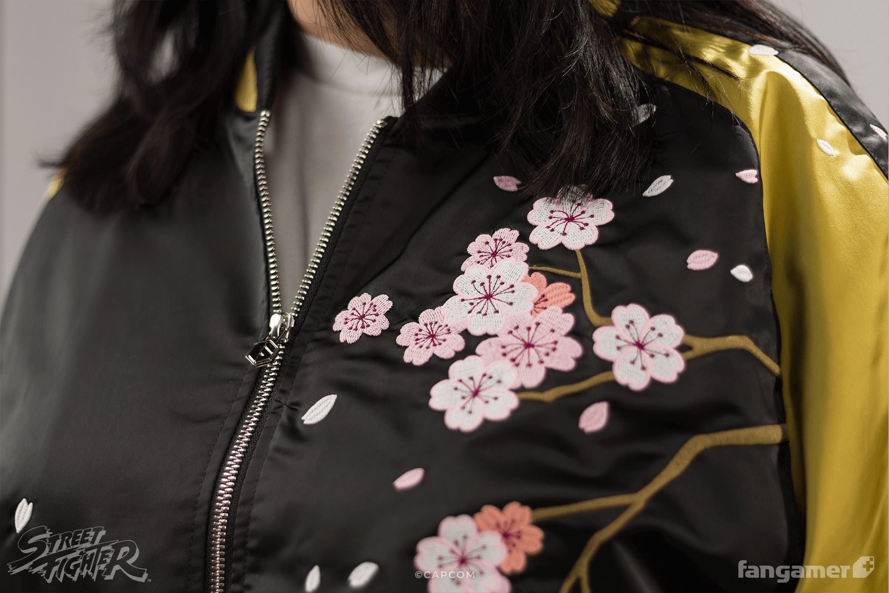 This official Street Fighter 6 sukajan was designed by Laura Verdin and is based on Ryu's Outfit 3. 🌸 It's a fully custom jacket that's available in a variety of sizes 👊 Available now at Fangamer 🟢   #Fangamer #StreetFighter6 #StreetFighter #Capcom