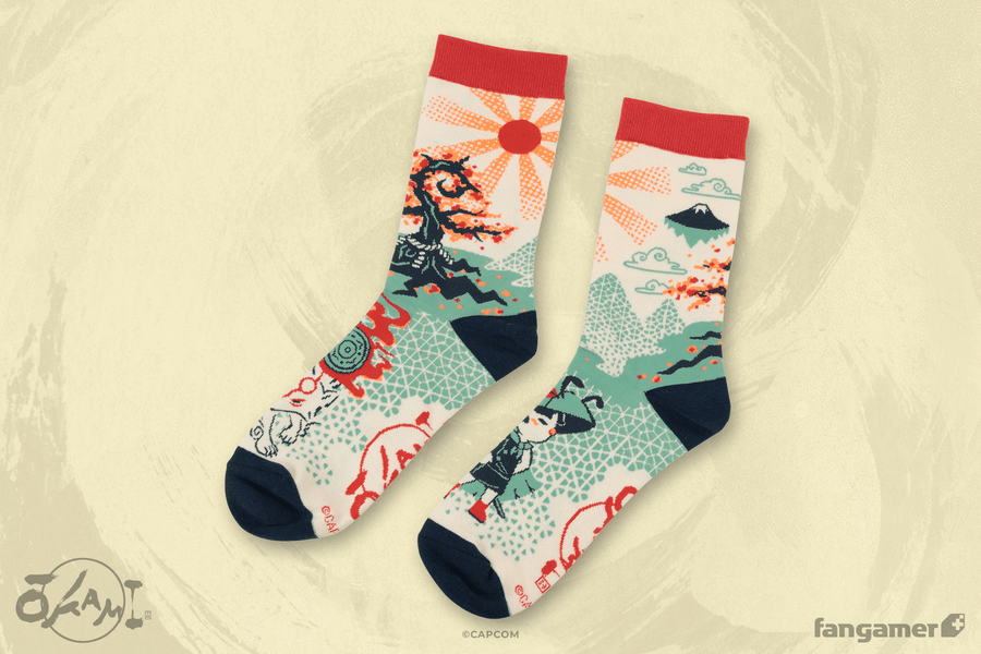 Amaterasu and Issun Socks - Okami